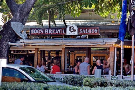 Hogs breath key west - Hog's Breath Saloon is located in Key West, FL! Famous for its live entertainment and good times, the Hog’s Breath Saloon offers live music, great food and drinks, a raw bar, and our world famous T-shirts and clothing. Hog’s …